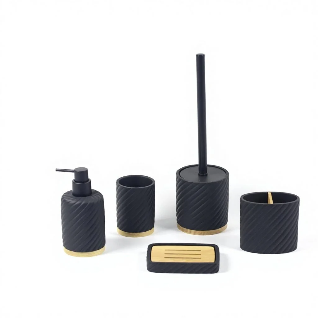China Wholesale Ultra Modern Matte Black Bath Set Custom Supplier