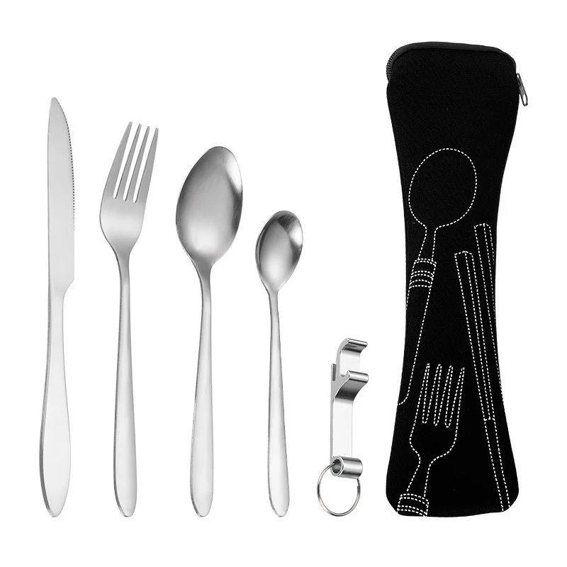 Outdoor Travel Camping Utensil Set with Bottle Opener