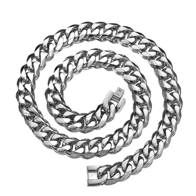 China Wholesale Unisex Titanium Steel Cuban Chain Necklace Supplier