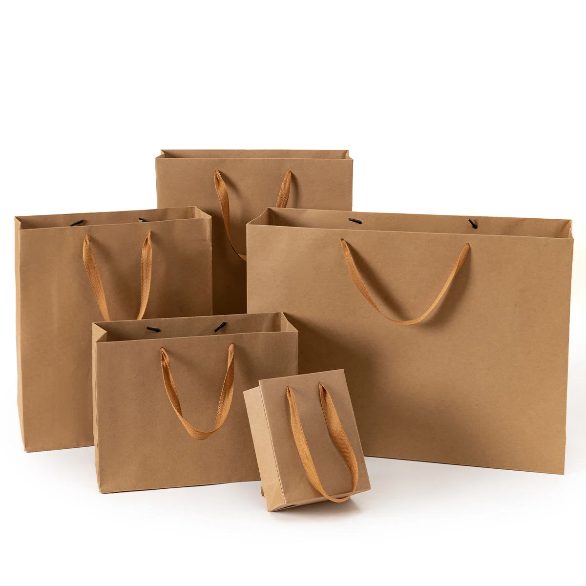 Custom Logo Kraft Paper Gift Bags Wholesale China OEM Manufacturer Supply