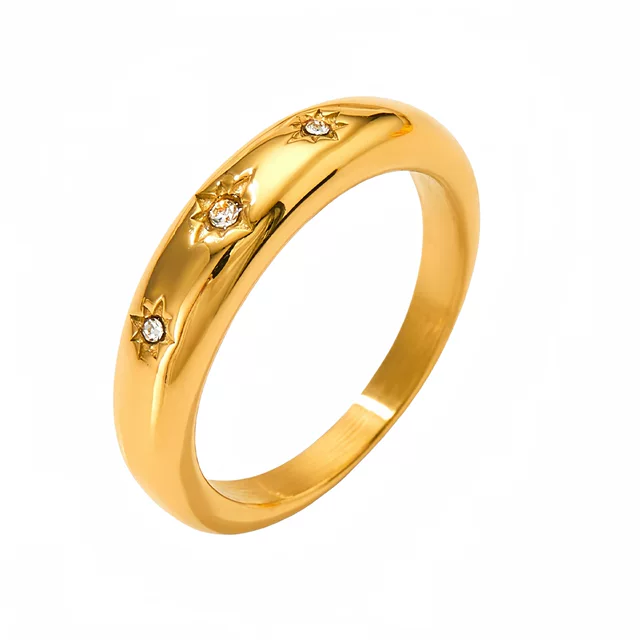 China Wholesale Star Micro-Inlaid Titanium Steel Ring Supplier