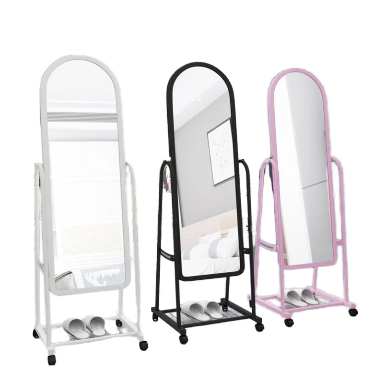 China Manufacturer Movable Frame Full-Length Floor Mirror for Home Decoration