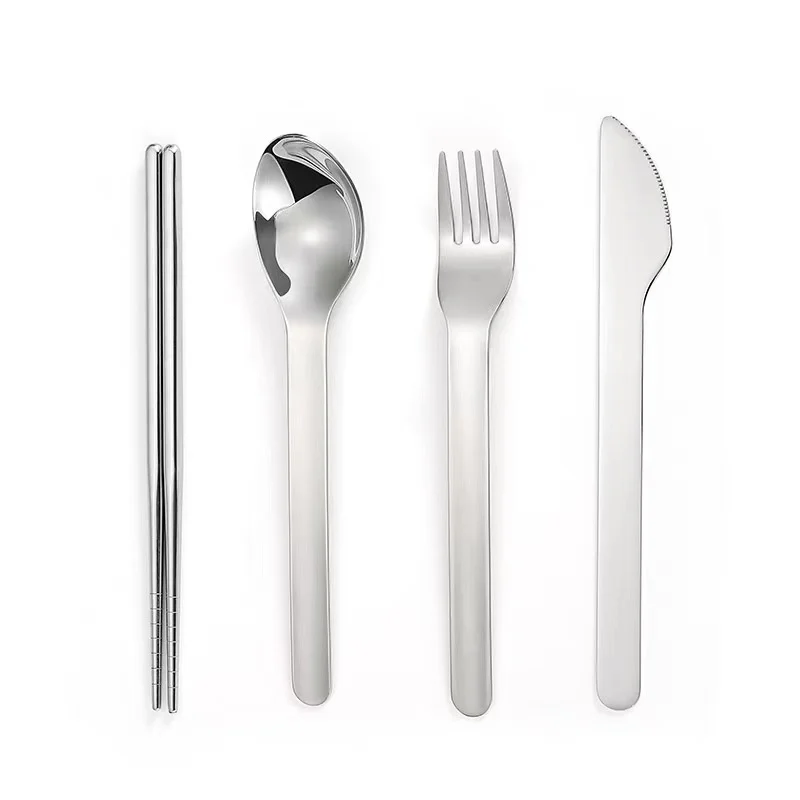 Portable Outdoor Utensil Set: Knife, Fork, Spoon, Chopsticks with Box