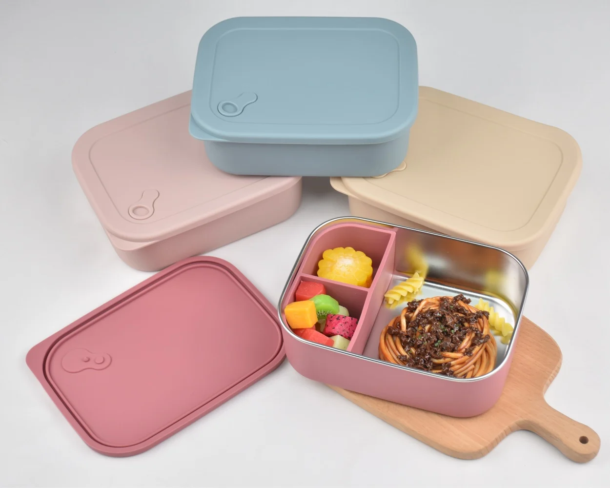 China Manufacturer Seal Proof Stainless Steel Silicone Lid Kids Lunch Box Wholesale