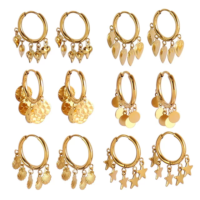 China Wholesale Stainless Steel Geometric Dangle Earrings Supplier