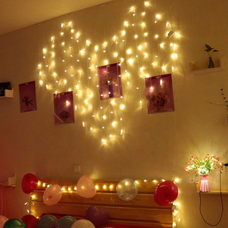 8‑Function LED Heart‑Shaped Twinkle Lights Wholesale China Supplier OEM