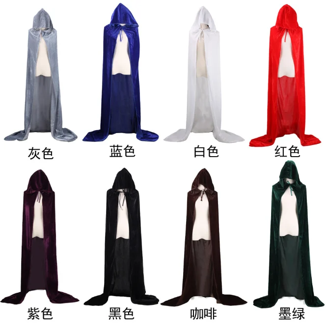 Wholesale Customize Halloween Grim Reaper Wizard Velvet Cape Cosplay