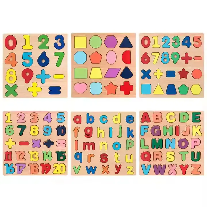 Wooden Alphabet Number Shape Board China Supplier Wholesale for Kids