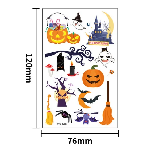Kids Cartoon Halloween Temporary Tattoos Waterproof Party Favors Wholesale