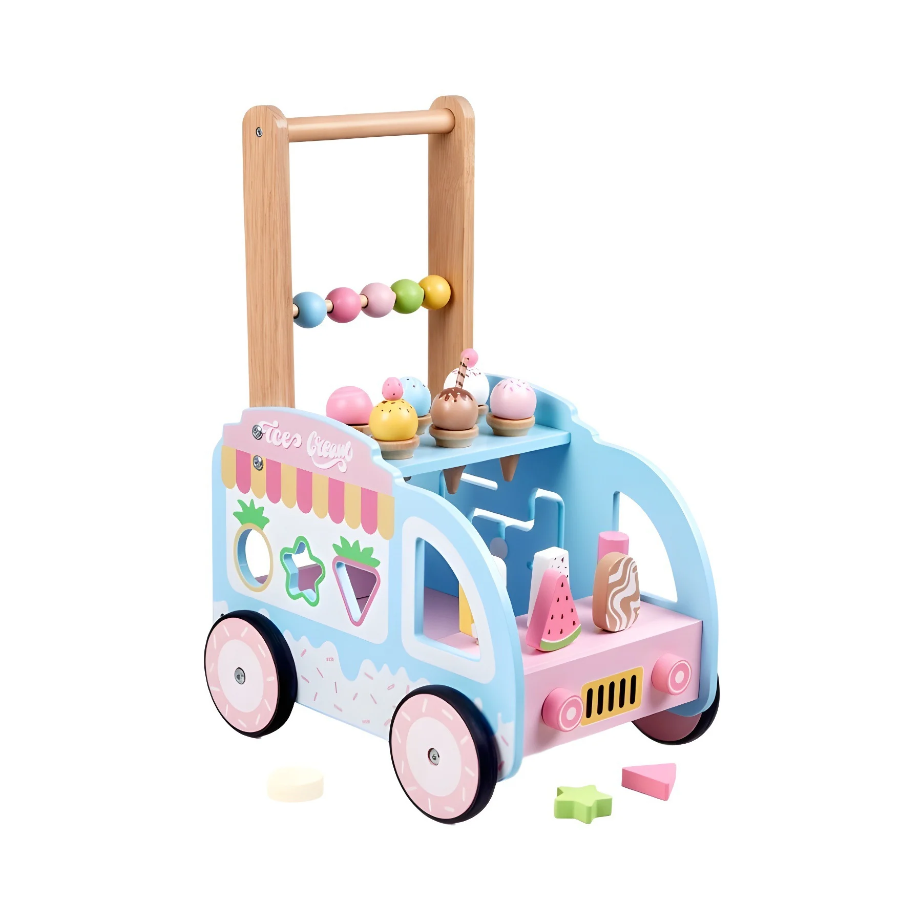 0-3 Years Baby Wooden Ice Cream Walker
