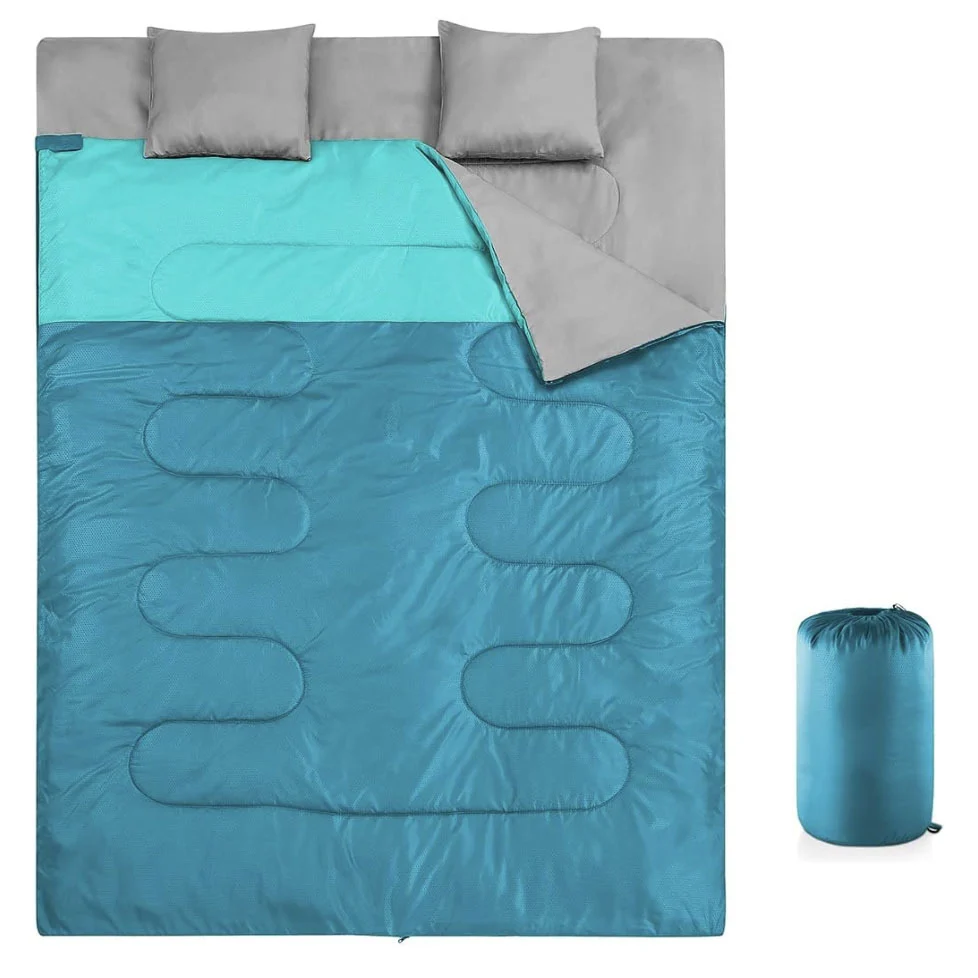 China Factory 2-Person Sleeping Bag with Compression Sack