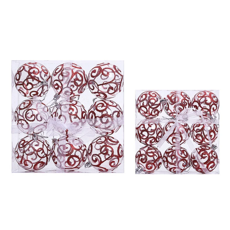 Clear PET Glitter Christmas Baubles China Supplier Wholesale Custom Ornaments