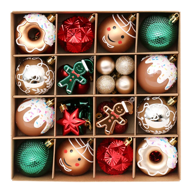 42pcs Gingerbread Christmas Bauble Set China Supplier Wholesale Custom Ornaments