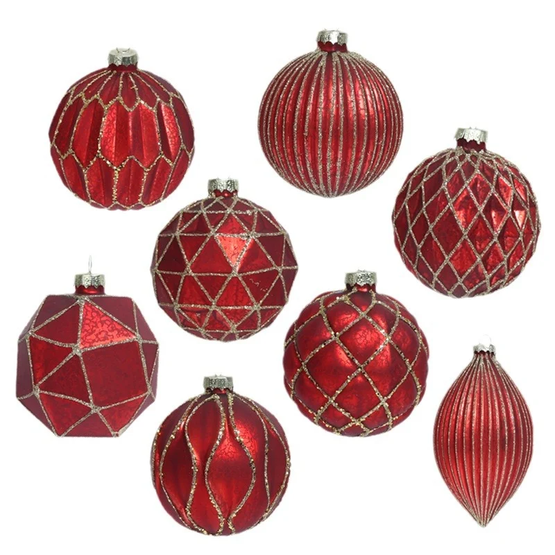 Red Glass Christmas Baubles China Supplier Wholesale Custom Handmade Ornaments