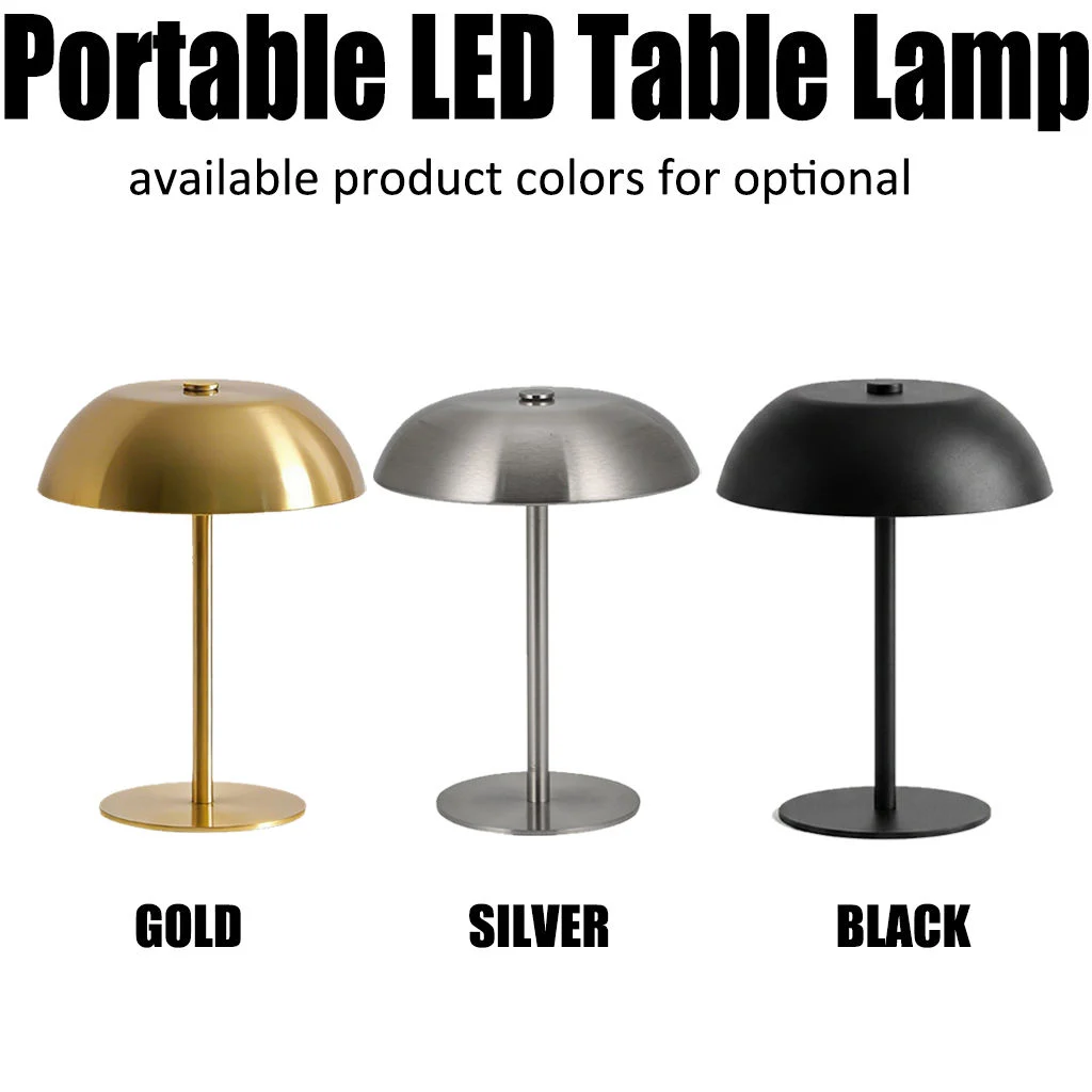 China Supplier Wholesale Portable Cordless Rechargeable LED Mushroom Table Lamp