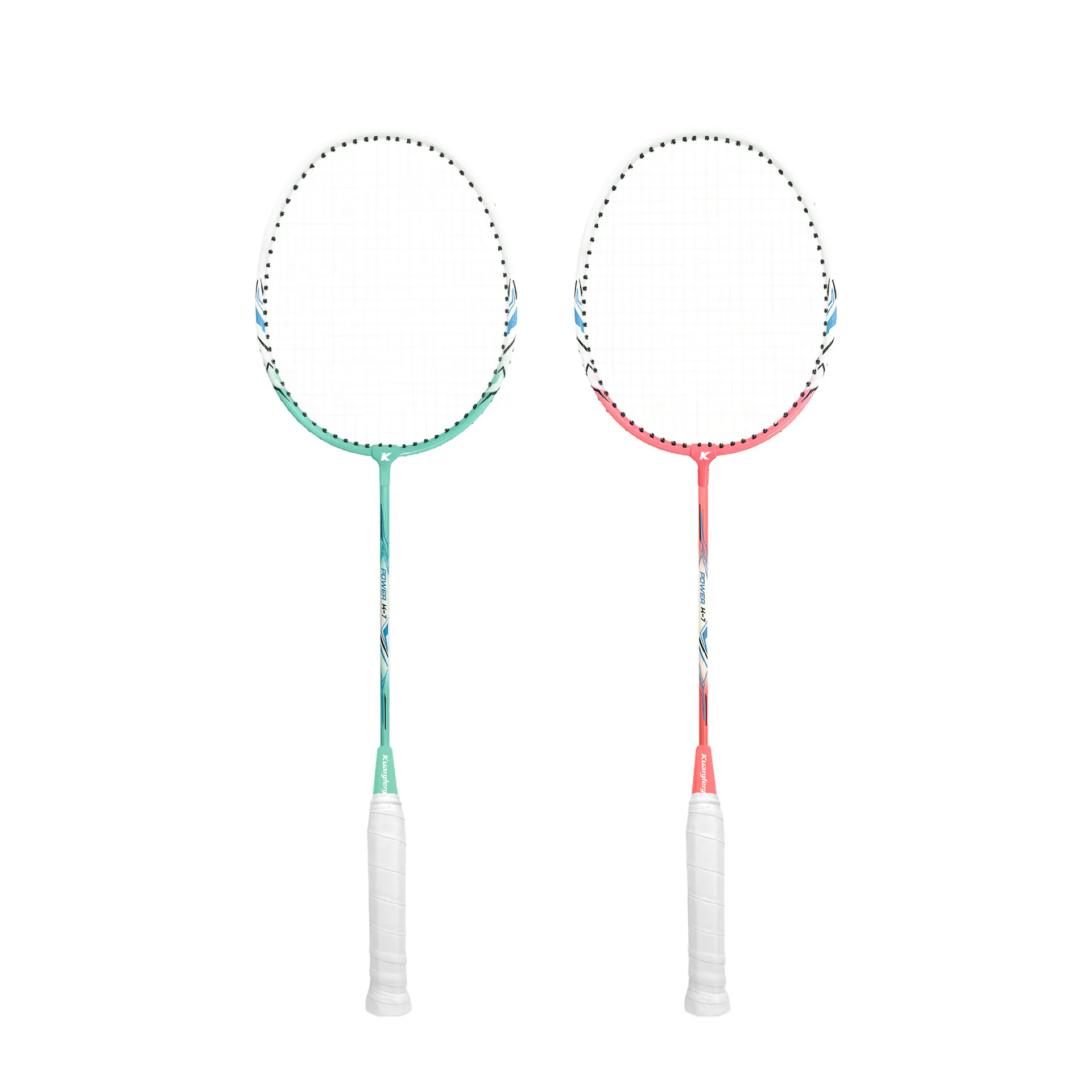 China Wholesale K-7 Carbon Fiber Badminton Racket Set, 95-100g