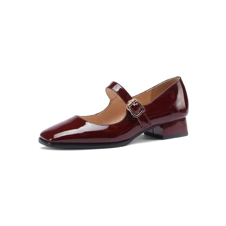 Classical Square Toe Patent Leather Shoes China Wholesale Manufacturer Custom OEM