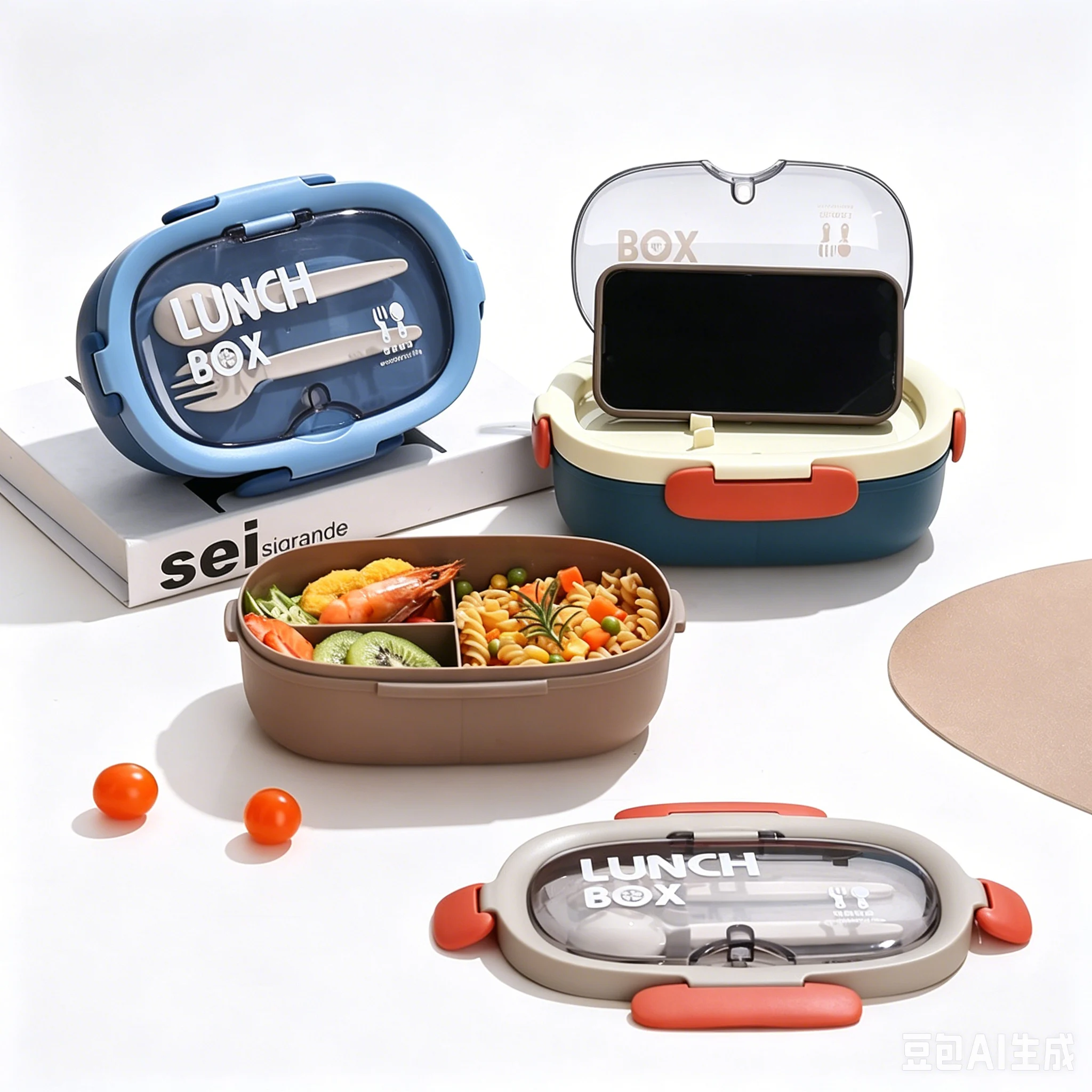 China Wholesale Kids Plastic Bento Lunch Box Set for School Daily Use