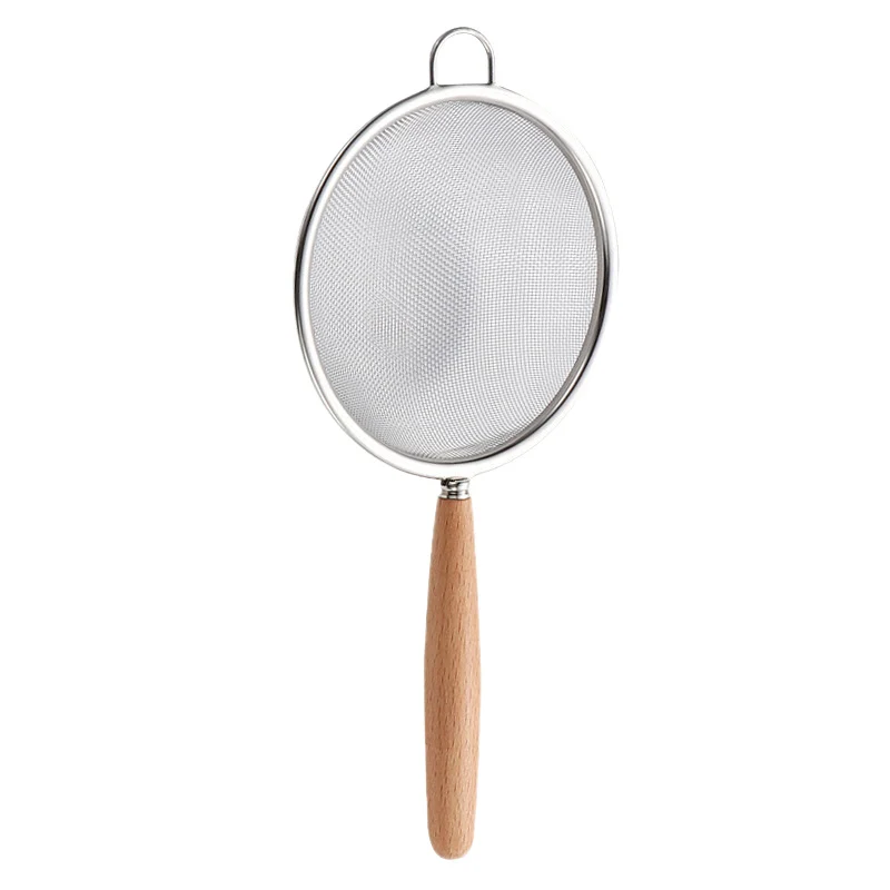 China Food Grade Stainless Steel Sieve, Wooden Handle Flour Strainer for Baking