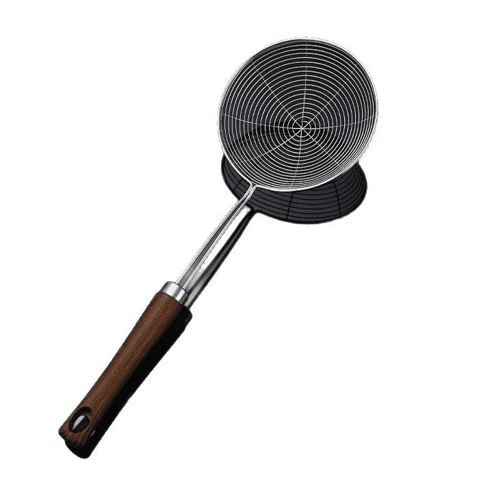 China Stainless Steel Wire Skimmer, Wooden Handle, 14cm/18cm for Kitchen Use