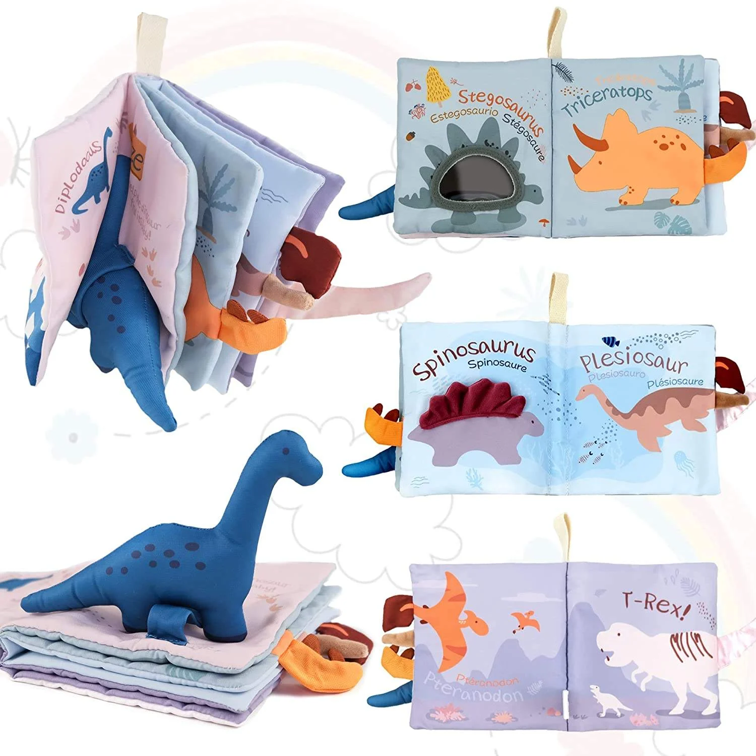 China Wholesale Custom OEM Cartoon Dinosaur Soft Fabric Baby Cloth Book Manufacturer