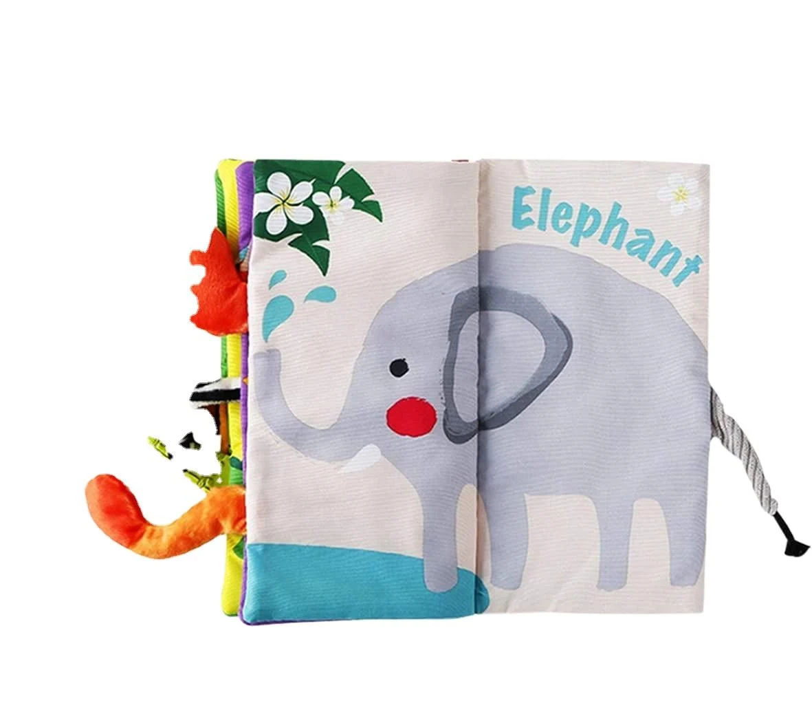 China Supplier Wholesale Custom Cartoon Animal Touch Feel Soft Baby Cloth Book OEM