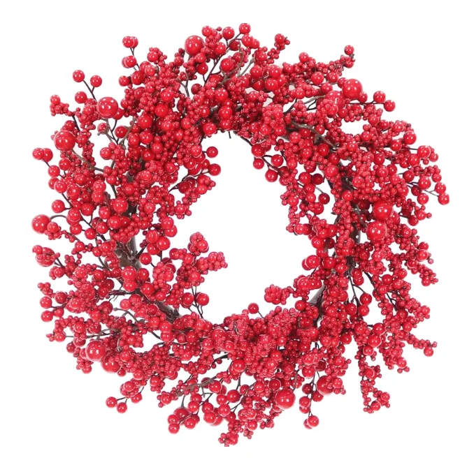 Wholesale 18 Inch Red Berry Artificial Christmas Wreath from China Supplier