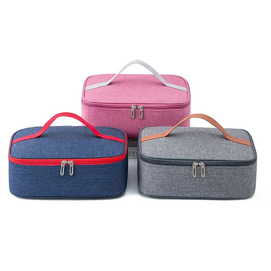 Bulk Eco-Friendly Striped Insulated Food Cooler Bag for Travel & Picnic