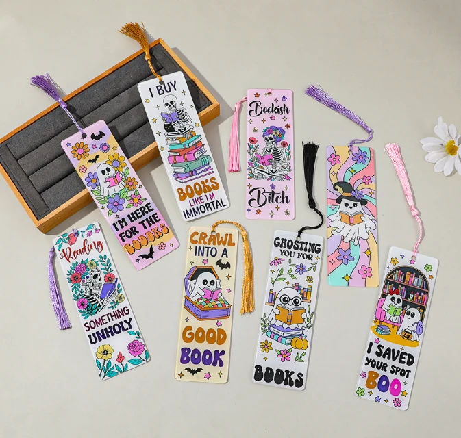 Wholesaler Halloween Acrylic Tassel Bookmark Creative Themed Bookmark Supplier from China