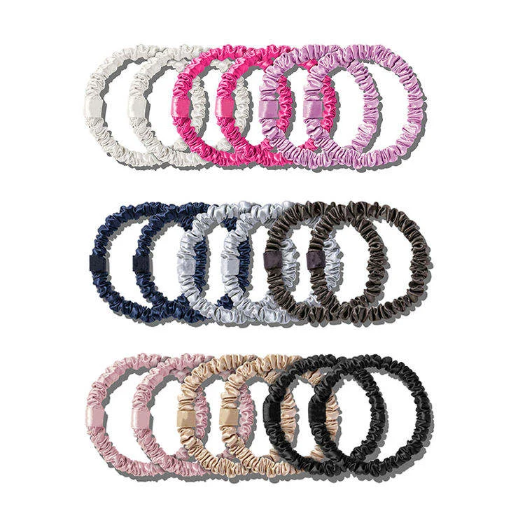 China Wholesale Eco Friendly Polyester Fabric Hair Scrunchies Solid Color Hair Tie Supplier