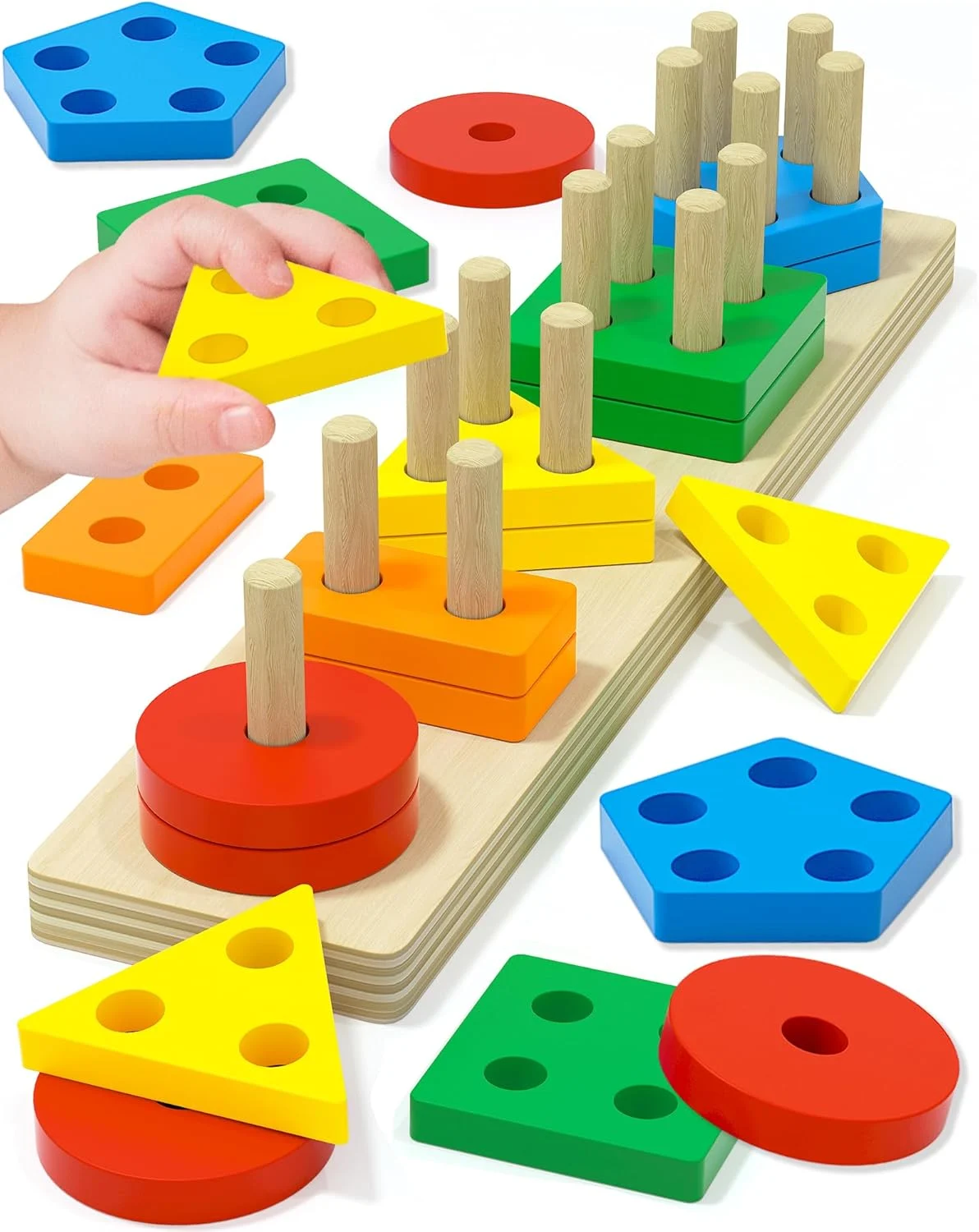 China Montessori Wooden Shape Sorter Supplier, Custom Toddler Stacking Toy for 1 2 3 Year Old Boy Girl