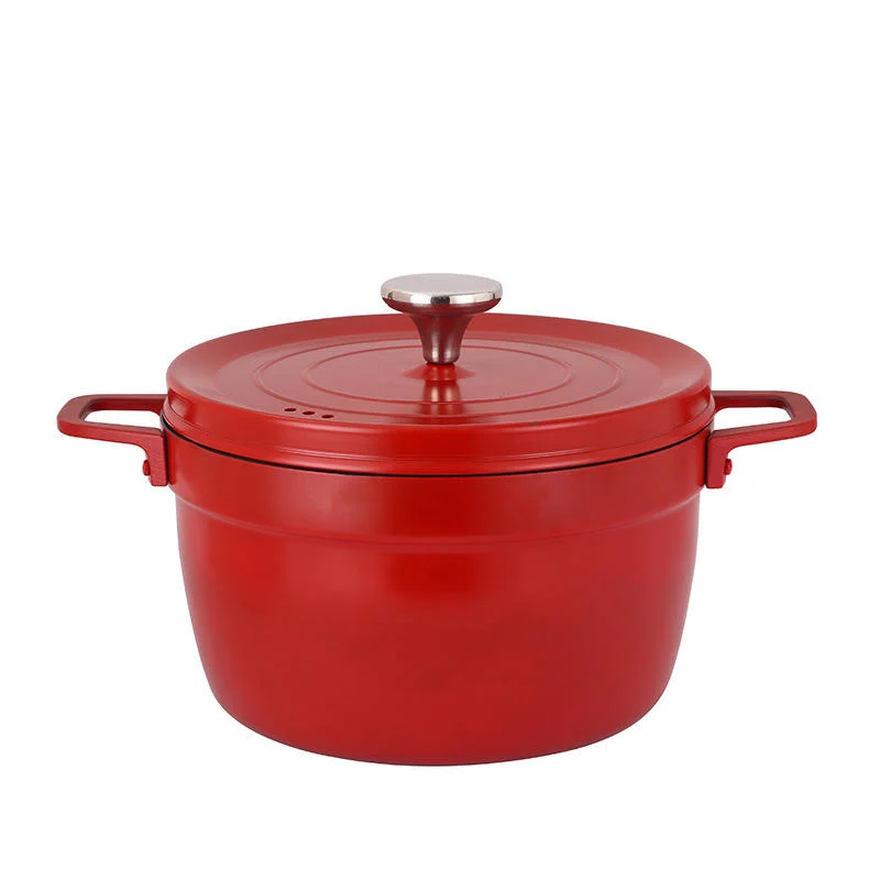 China Supplier Large Capacity Double Eared Aluminum Ceramic Soup Pot