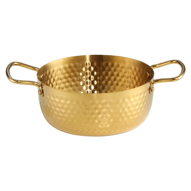 China Supplier Korean Hammered Stainless Steel Double Ear Stock Pot,