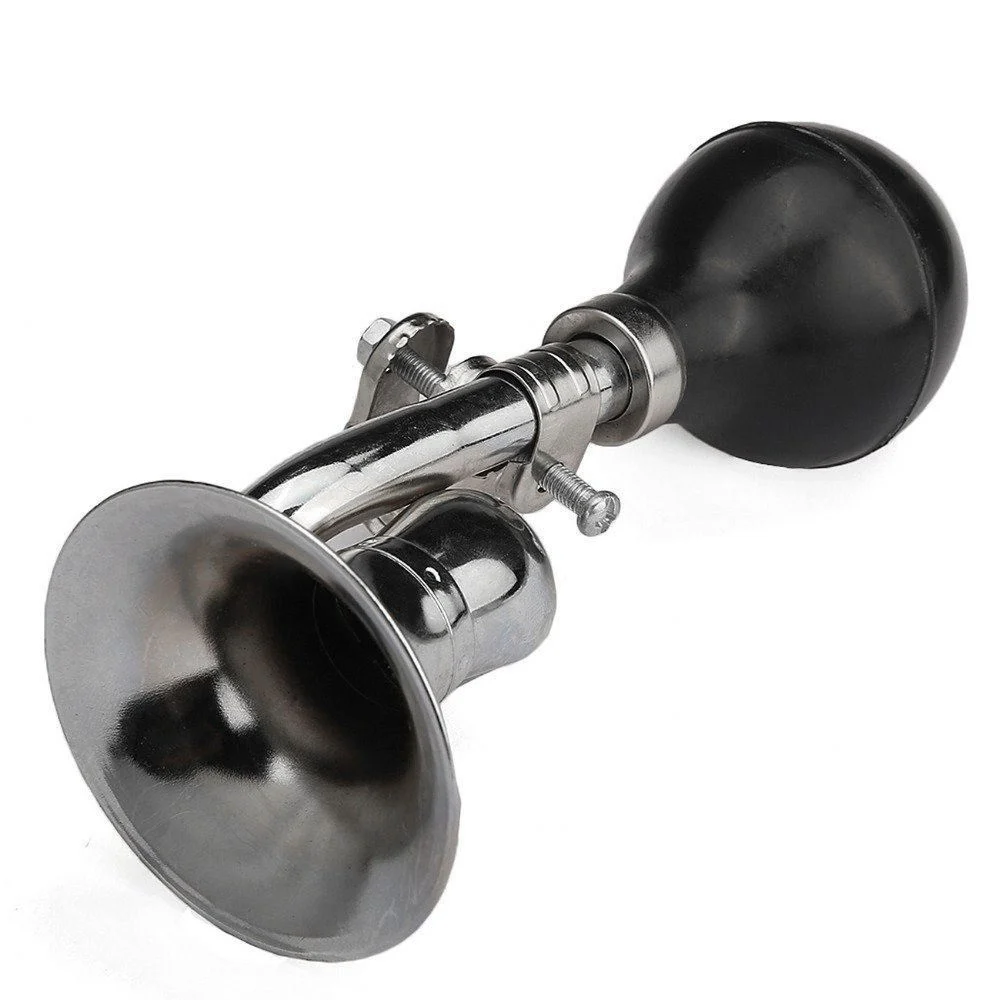 China Supplier Curved Chrome Metal Squeeze Bicycle Horn Wholesale OEM Custom