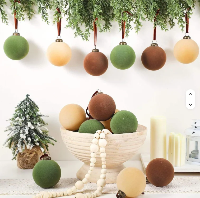 China Wholesale Supplier 15Pcs European Style Velvet Plastic Christmas Balls Custom OEM Xmas Ornaments Exporter