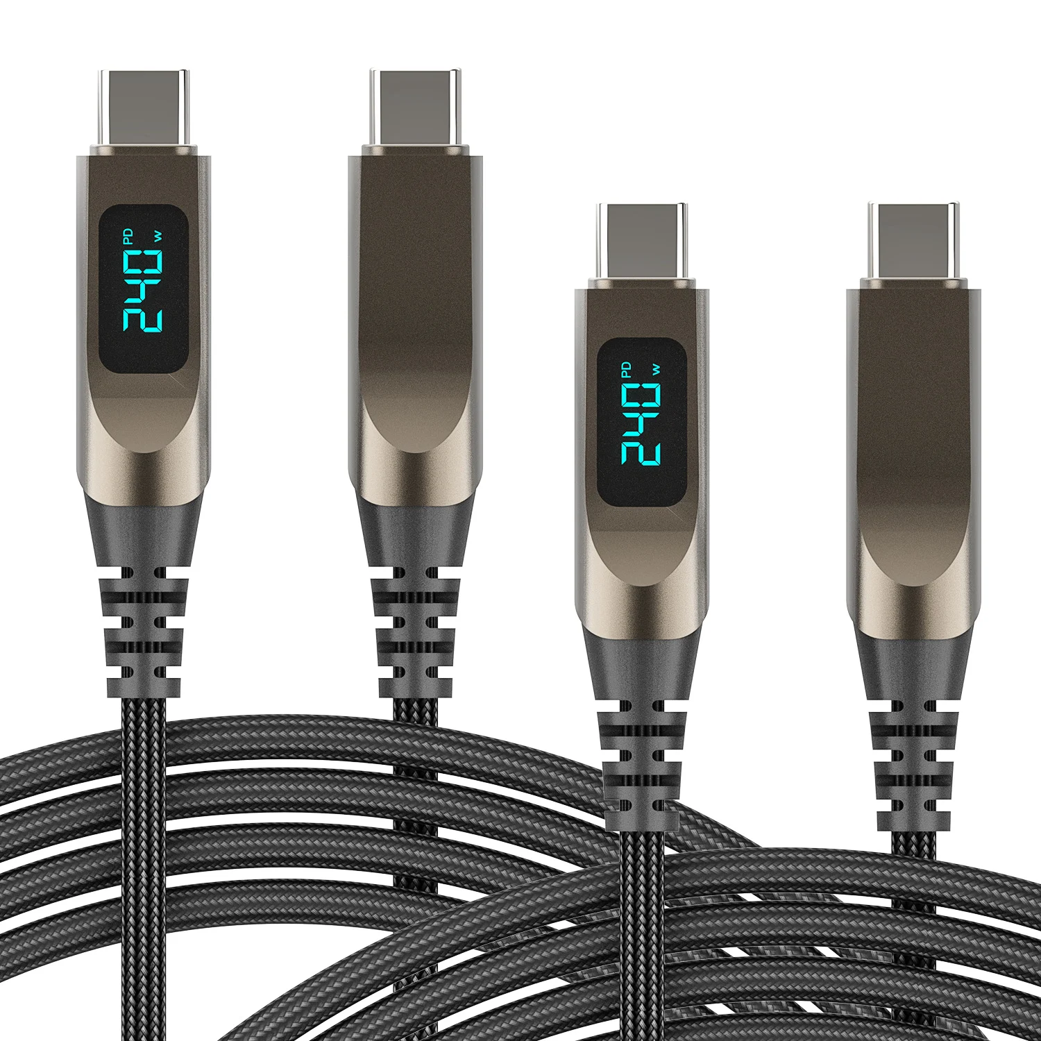 Type-C to Type-C Cable with Digital Display, China Wholesale Supplier, 240W Fast Charging 1.2m