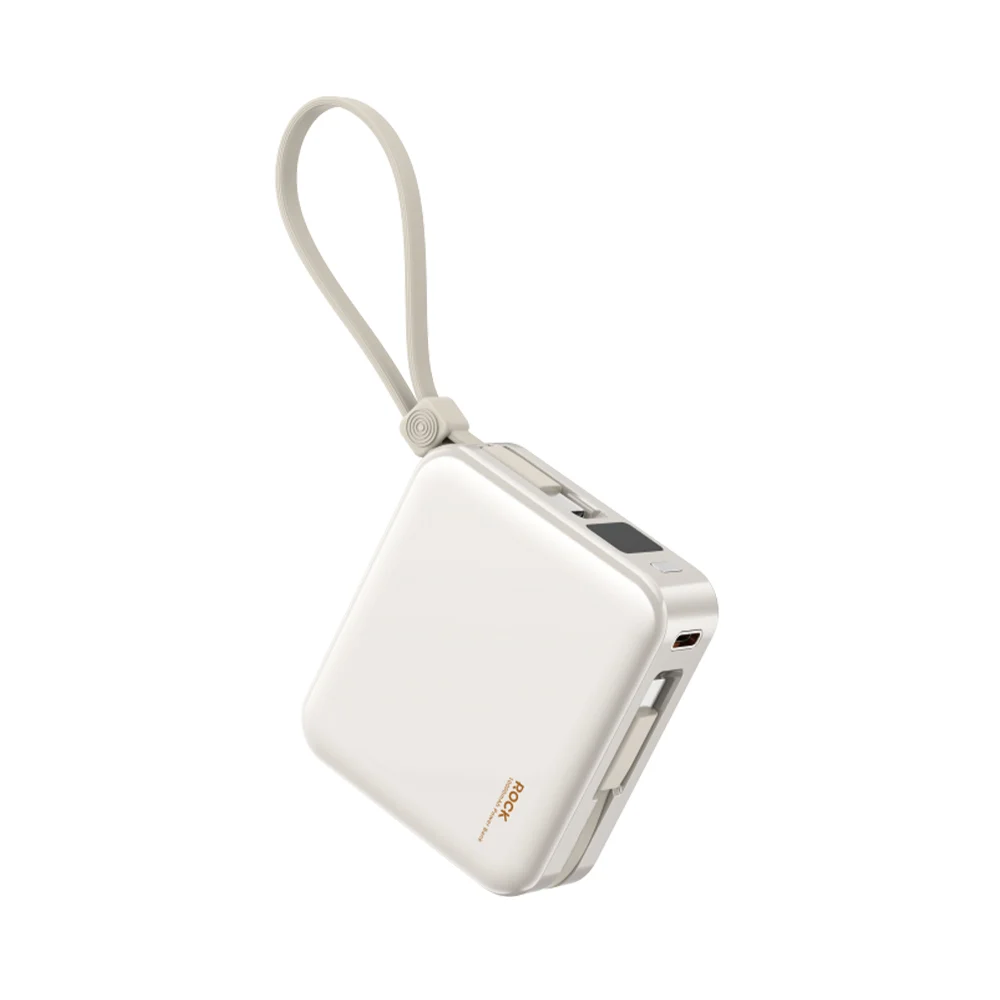 China Supplier ROCK P73 10000mAh 22.5W PD Power Bank Built-in Dual Cables
