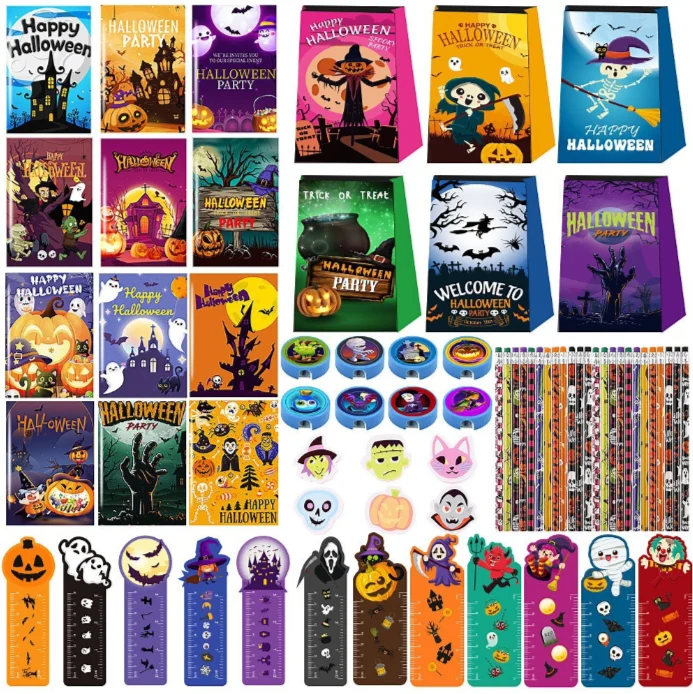 2026 Halloween DIY Stationery Set Wholesale, Notebook Ruler Eraser Pencil Sharpener Supplier from China