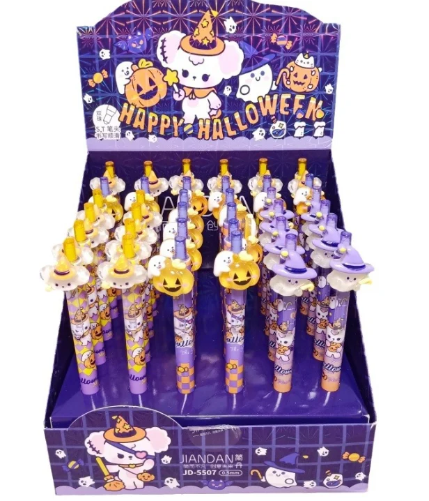 Wholesaler Halloween Pumpkin & Ghost Retractable Gel Pen Cute Patch Signature Pen Supplier from China