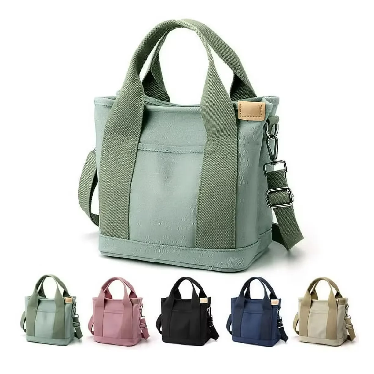 China Wholesale Multi Pocket Canvas Crossbody Bucket Bag Large Capacity Multi Compartment Daily Handbag