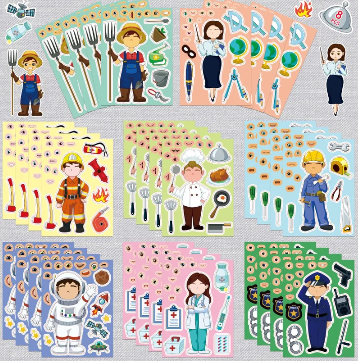 Chinese Supplier Custom Original Puzzle Stickers of Doctor and Teacher for Bulk Sale