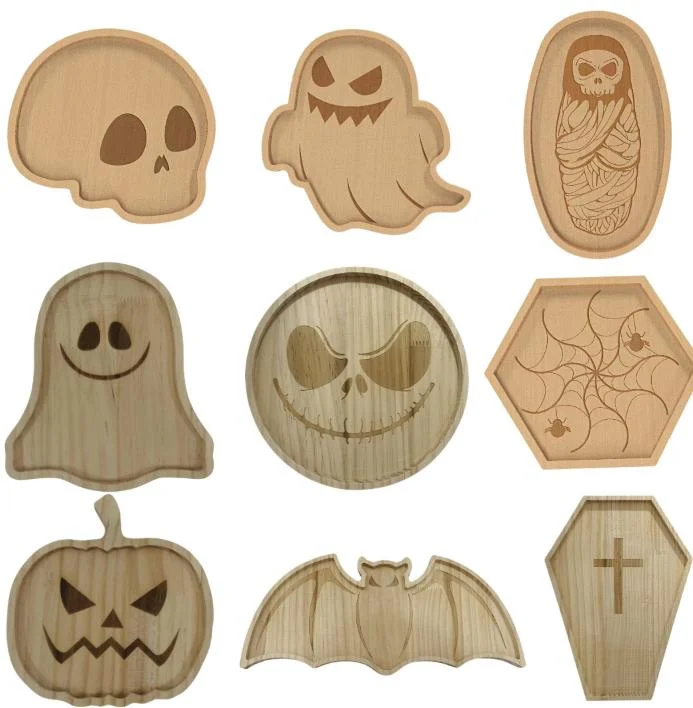 Halloween Wooden Tray Custom OEM Fruit Plate For Party Scene Decoration-China Supplier Wholesale