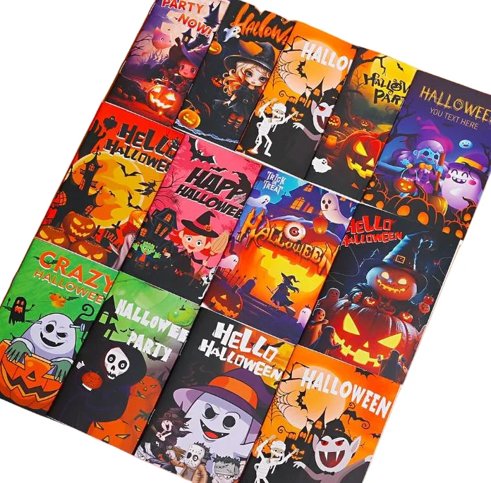 Halloween DIY Stationery Set Wholesale, Mini Notebook Ruler & Skull Sticky Notes Supplier from China