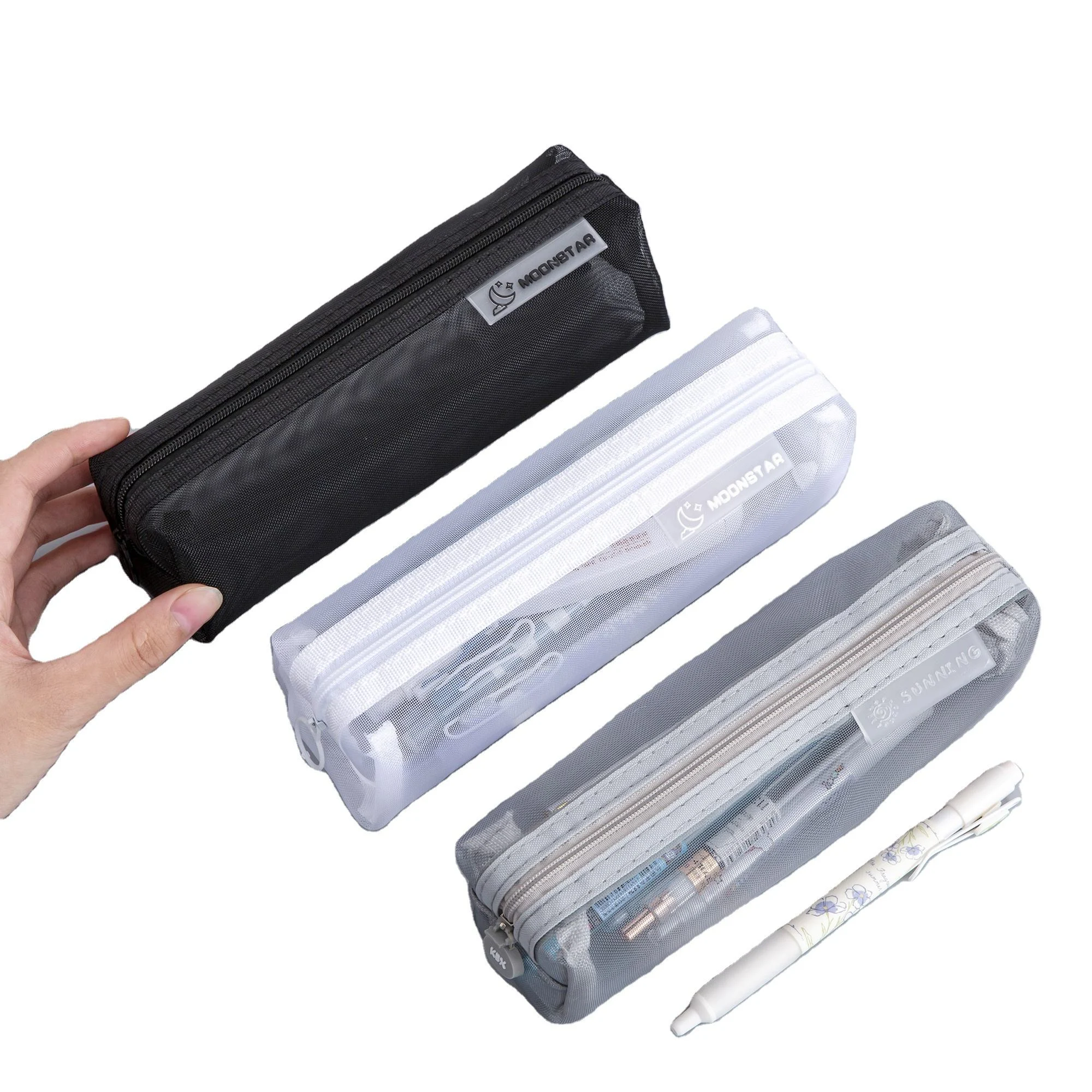 China Manufacturer Supplies Wholesale Custom OEM Multi-Color Small Nylon Mesh Cute Student Pencil Case For Global Buyers