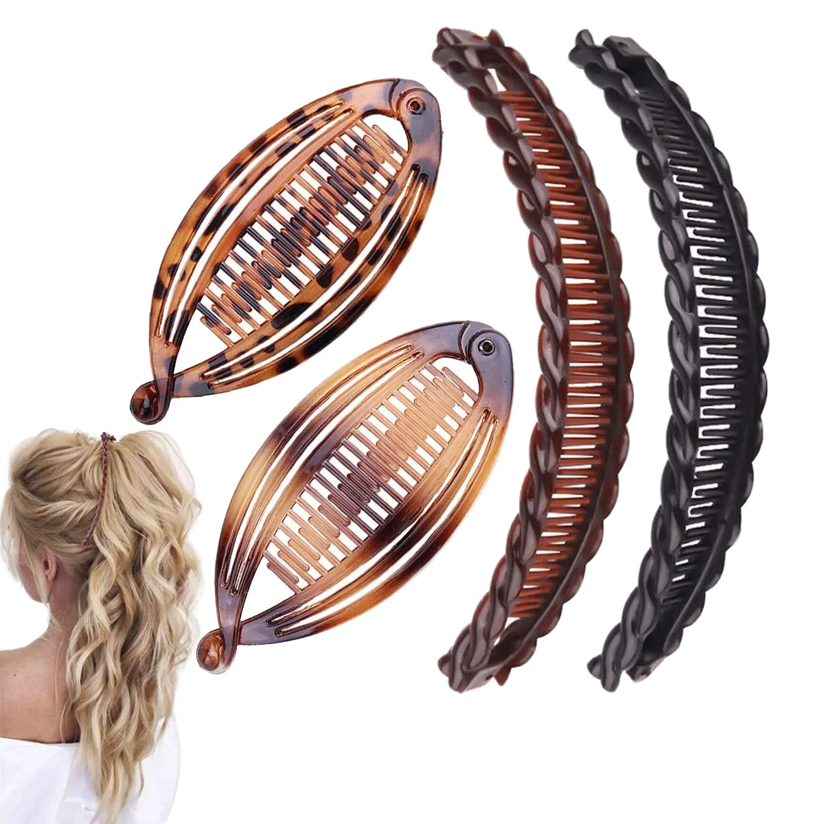 China Wholesale Acetate Fish Shape Banana Hair Clip Ponytail Hair Barrette Supplier