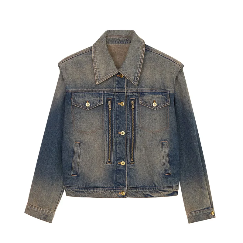 China Manufacturer Supplies Custom Retro Cropped Denim Jacket Wholesale OEM Custom
