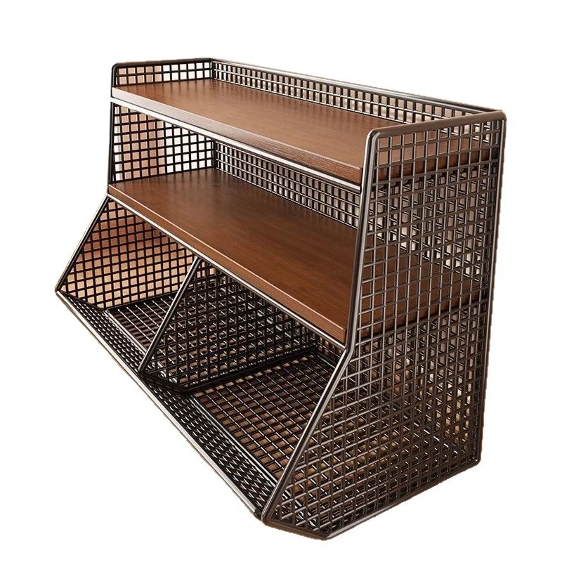 3-Tier Iron Wood Desktop Storage Racks, China Supplier Wholesale & Custom OEM