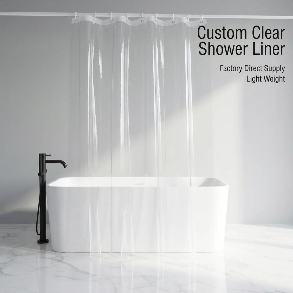 China Manufacturer Supplies Wholesale Custom Eco-Friendly Tear Resistant PEVA Shower Curtain