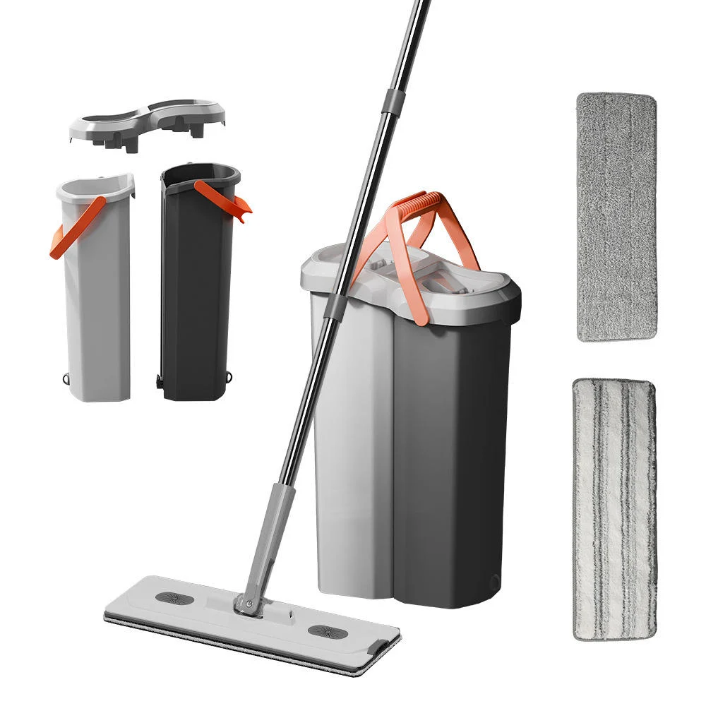 China Manufacturer Wholesale Custom Aluminum Separation Bucket Large Flat Mop Set For Household Cleaning