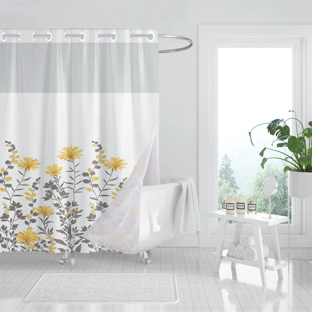 China Manufacturer Offers Wholesale Custom Hotel Style Double Layer Hookless Waterproof Shower Curtain